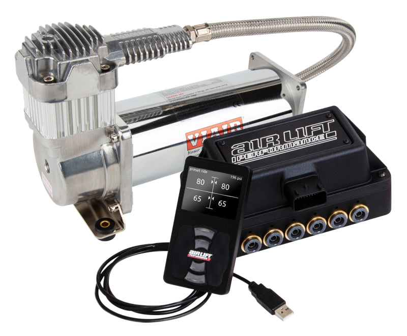 AIRLIFT 3P(1/4" Air Line,4 Gallon 7-Port Lightweight Raw Alum.VIAIR 444C Comp)