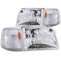 Anzo 1993-1997 Ford Ranger Crystal Headlights Chrome w/ Corner Lights 2pc