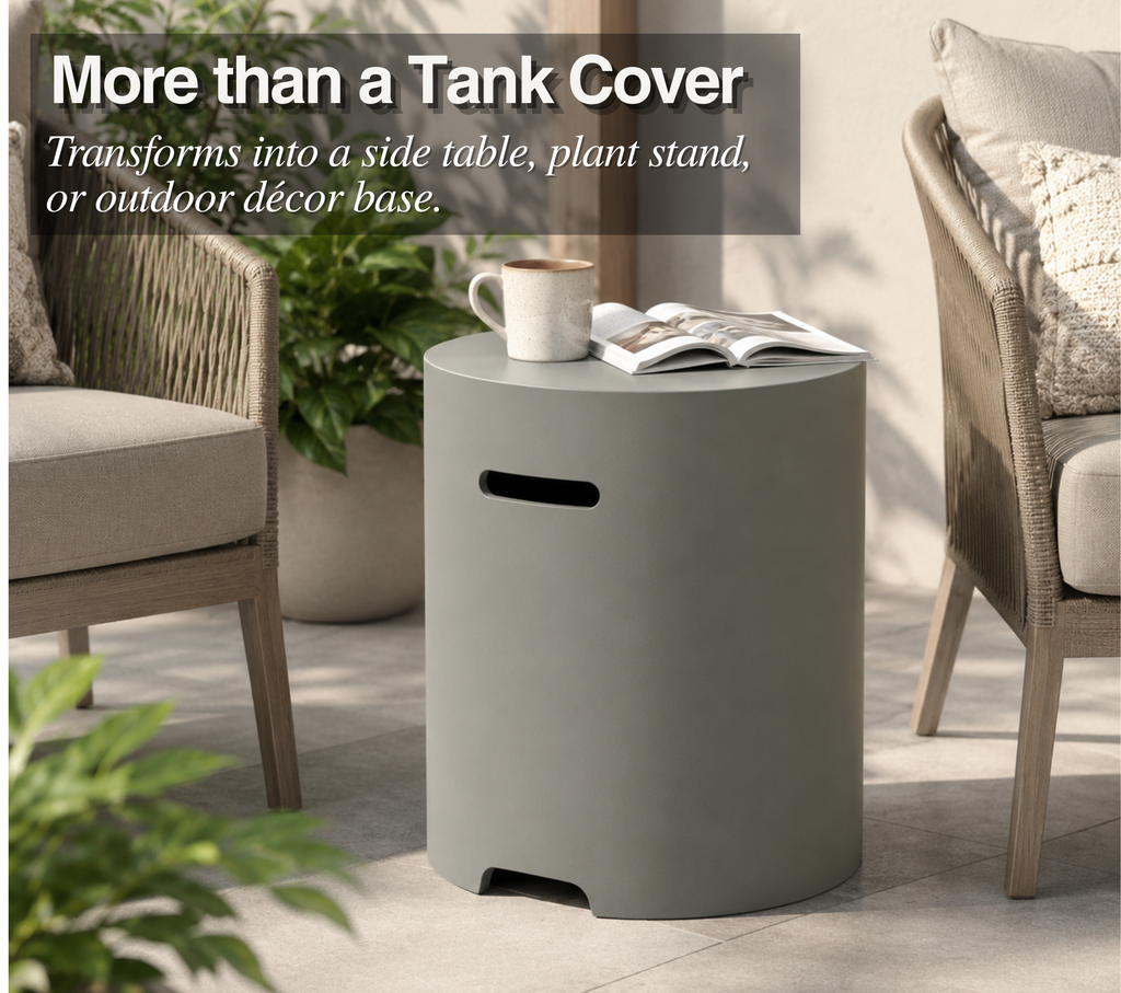 Propane Tank Cover Table - Lightweight Concrete Design