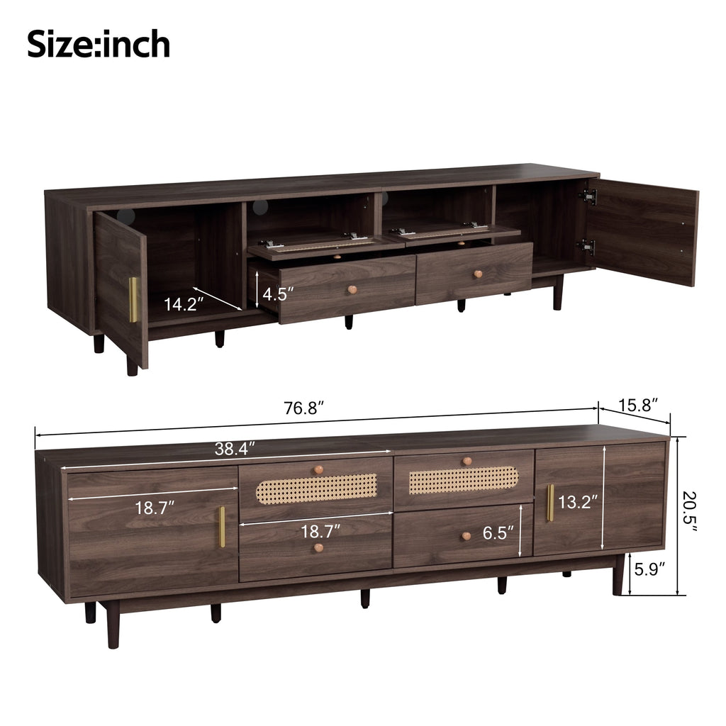 76" TV Stand with Drawers for Modern Living