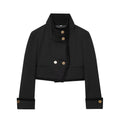 Golden-buttoned Cropped Jacket