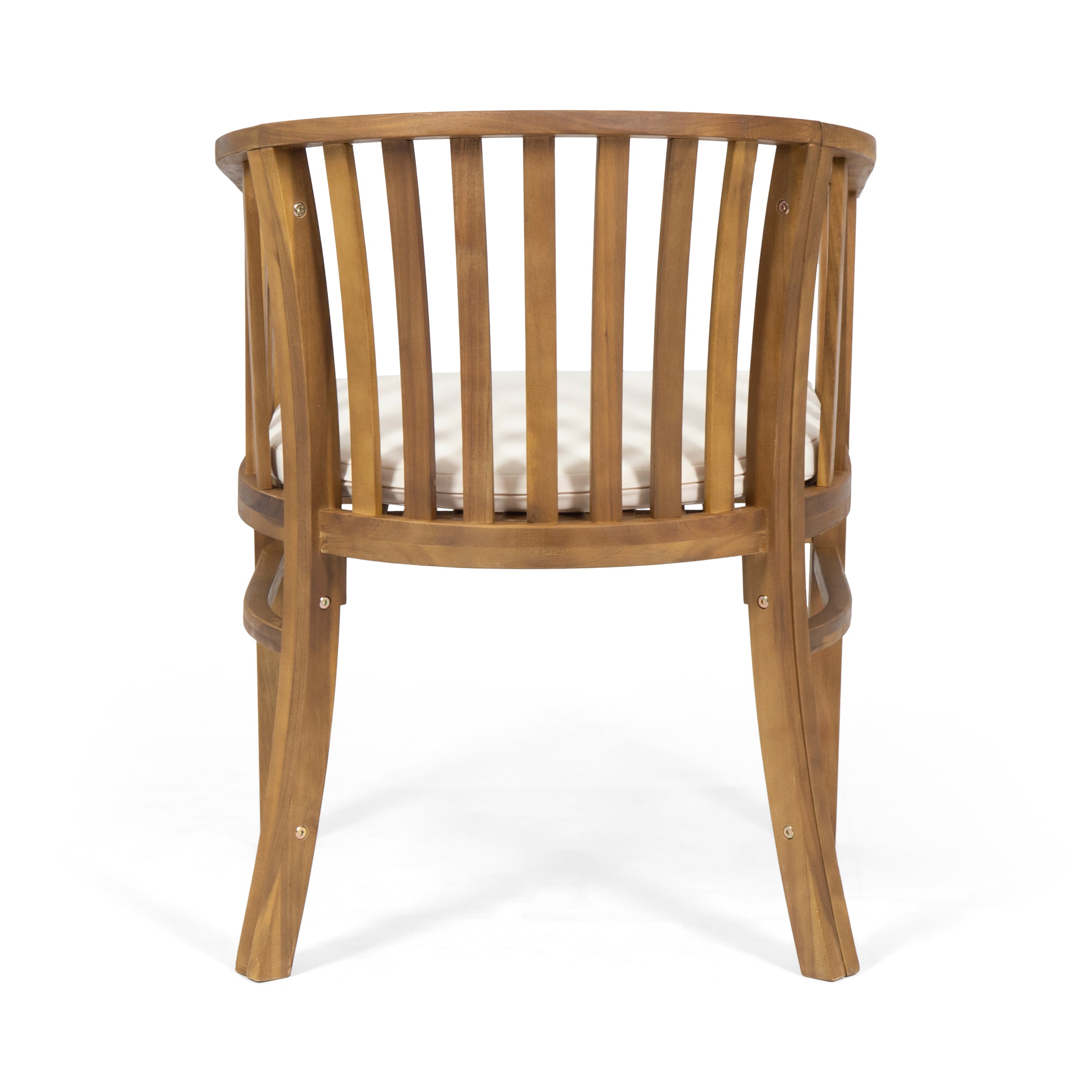 Outdoor Wooden Dining Chairs With Cushions, Set of 2