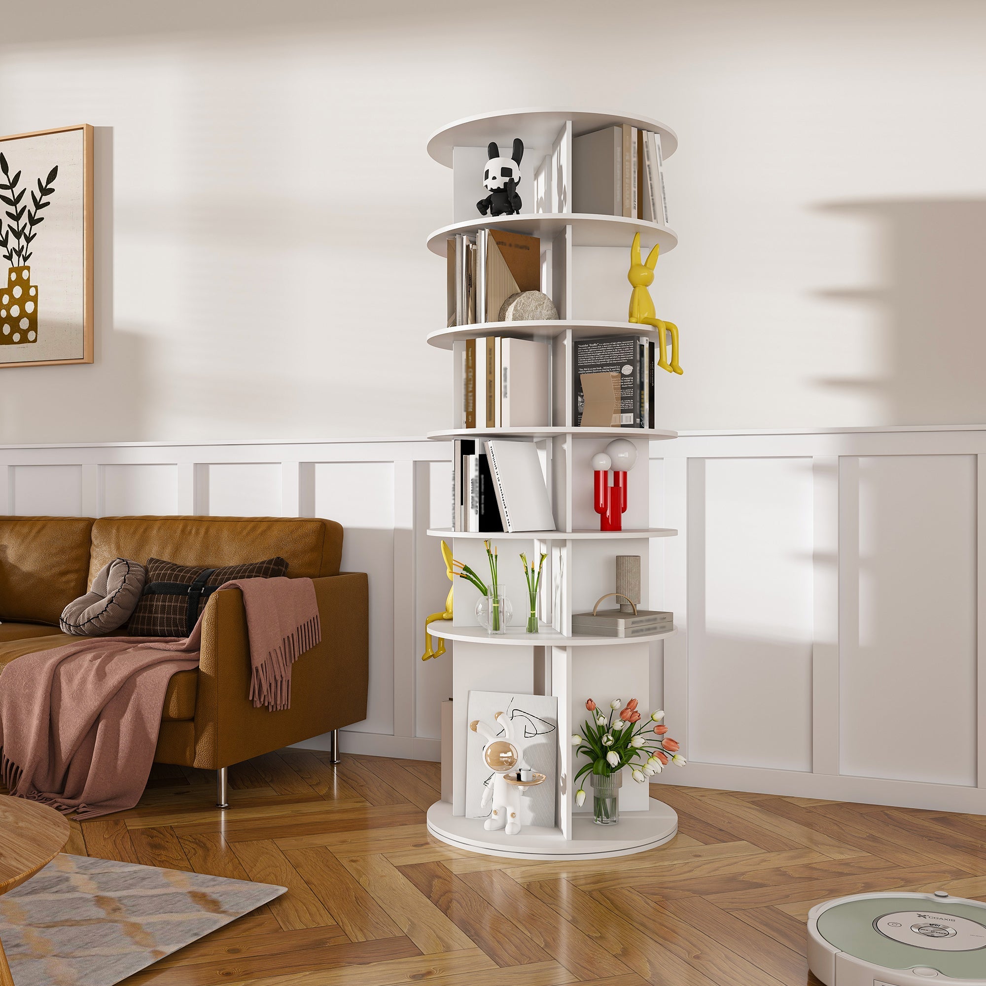 Rotating Shoe Rack Tower, 6-Tier Spinning Shoe Rack