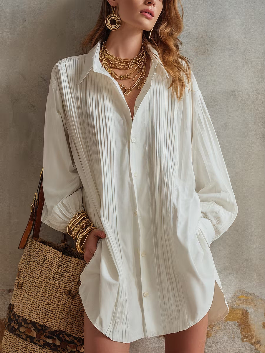 Simple Elegant Loose-fit Draping Versatile Top