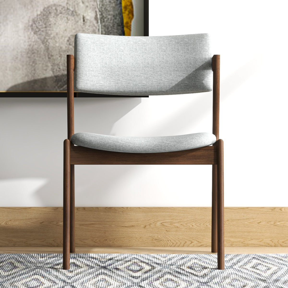 Edwin Light Gray Fabric Dining Chair Set of 2