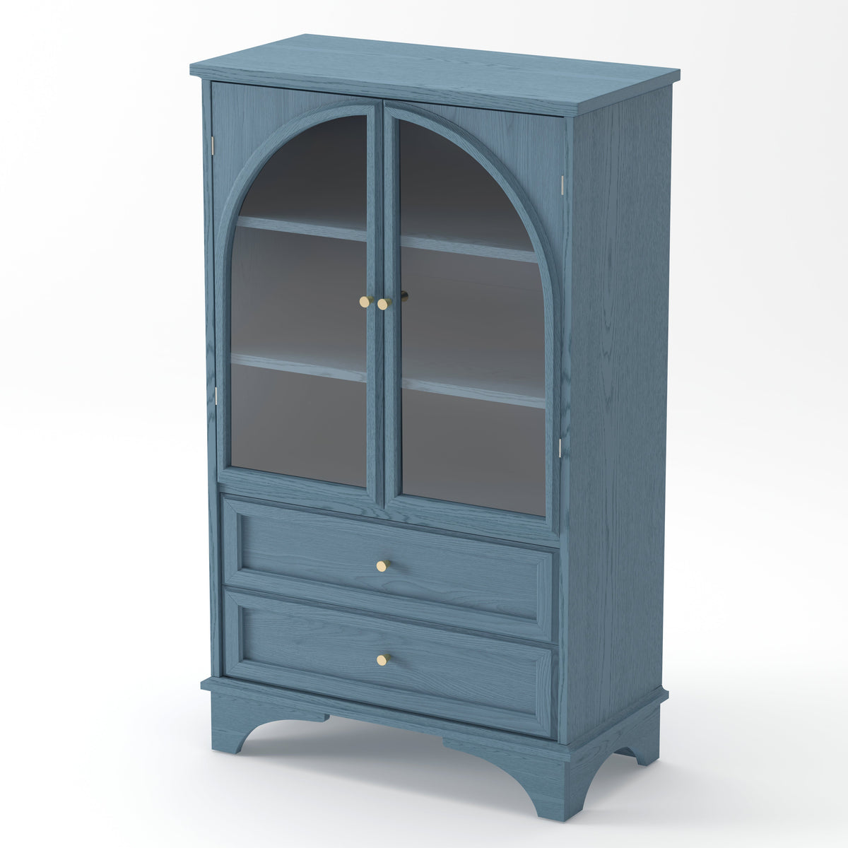 52.17"H Glass Door Display Case Storage Cabinet
