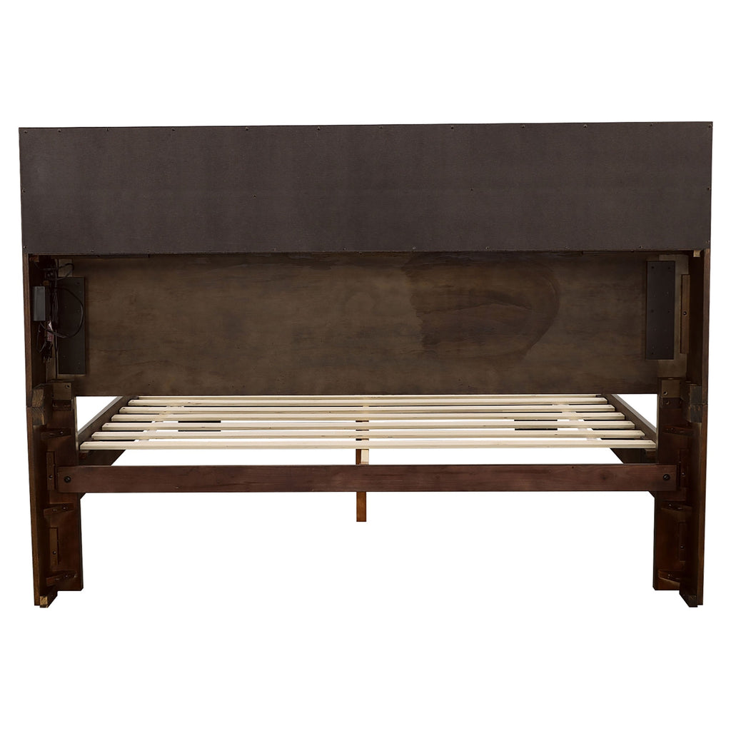 Ardino Cappuccino California King Bed with Bookcase Headboard