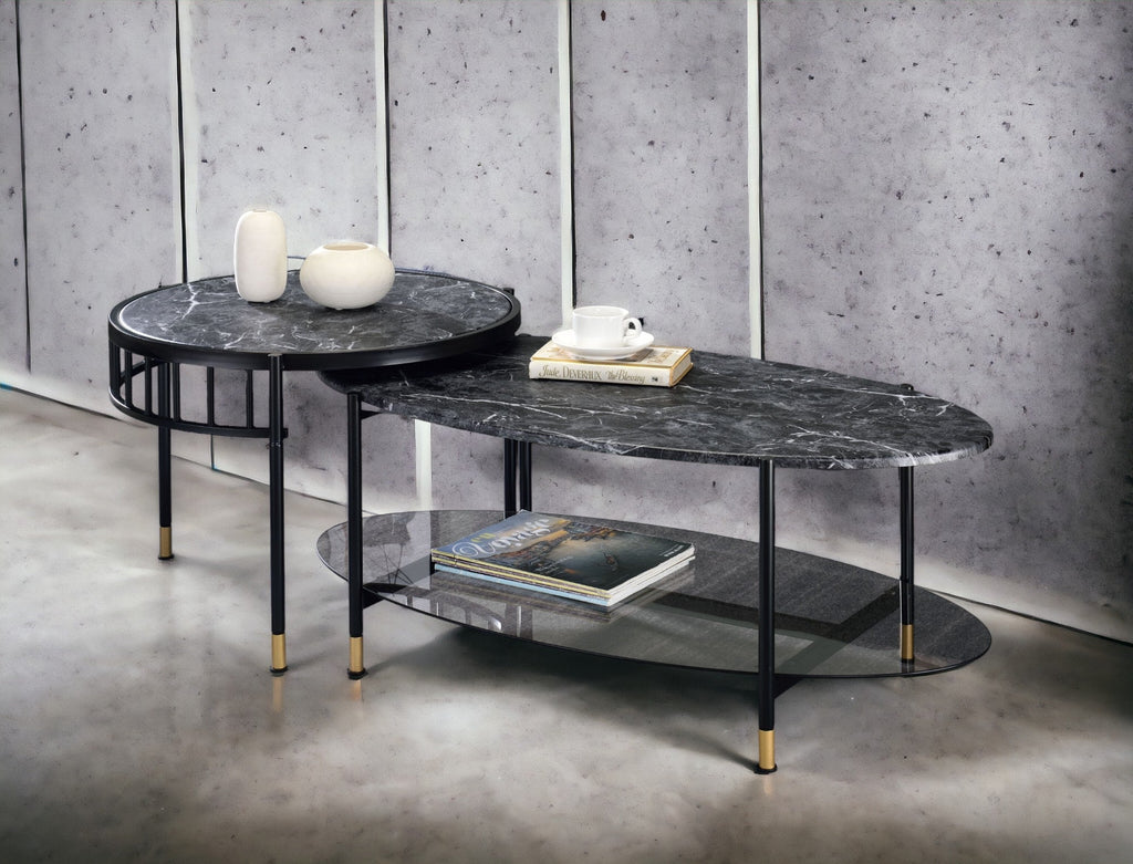 Silas Engineered Stone Top & Nesting Coffee Tables