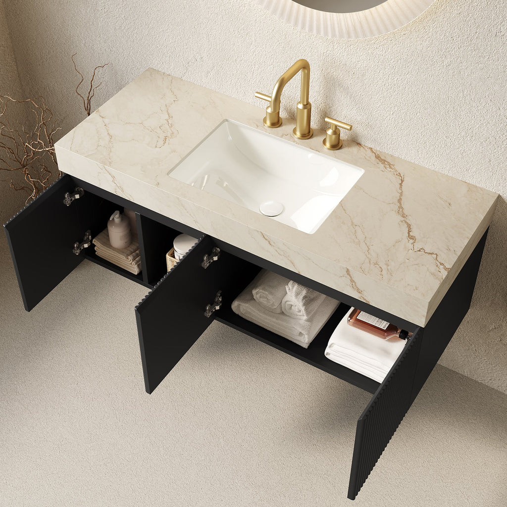 Eiden 48" Bathroom Vanity & Sink, Floating Storage Cabinet