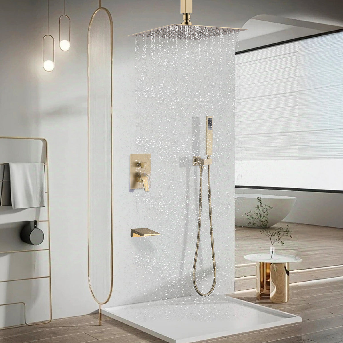 10 Inch Shower System with Rain Shower Faucet Set