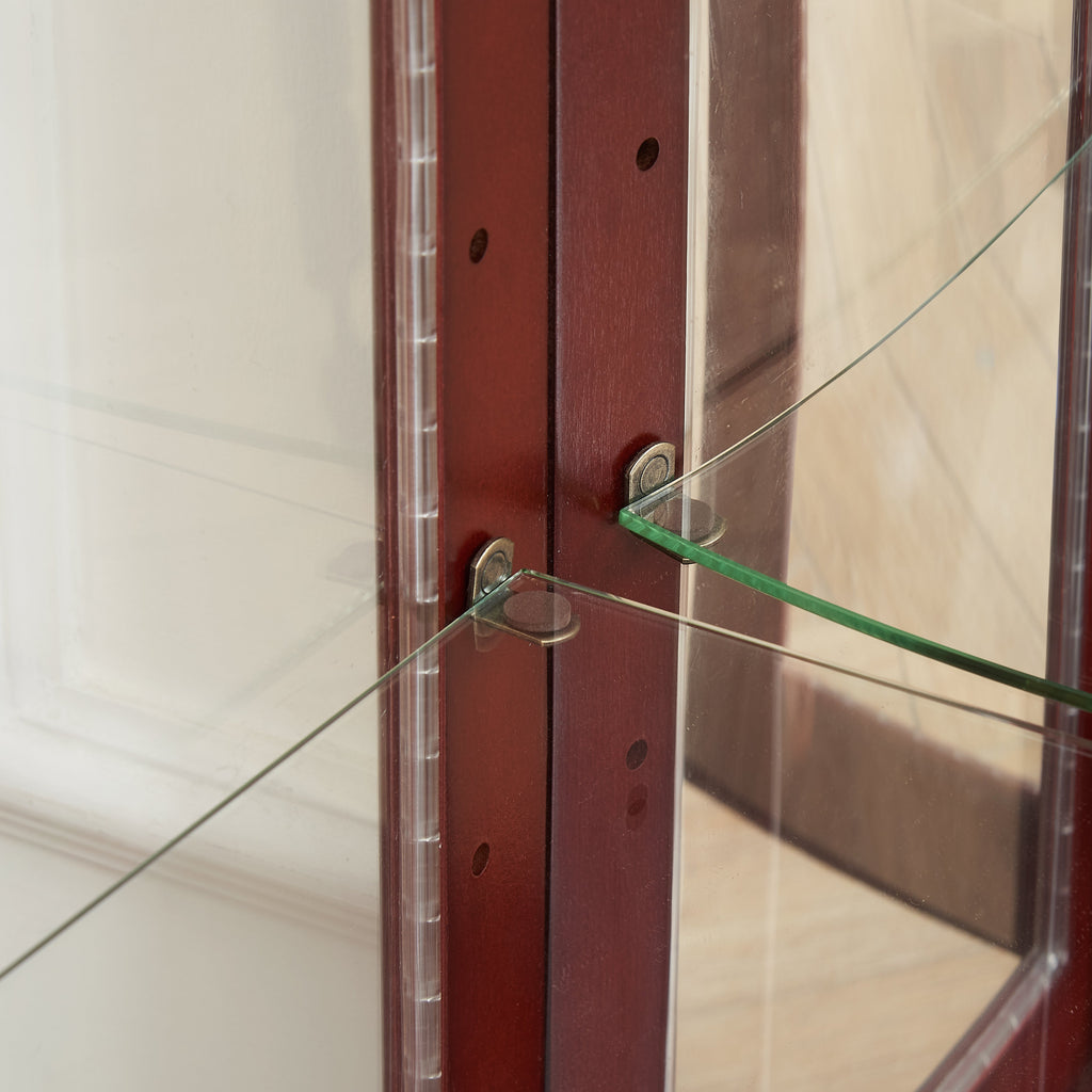 Lighted Curio Cabinet with Adjustable Shelves and Mirrored Back