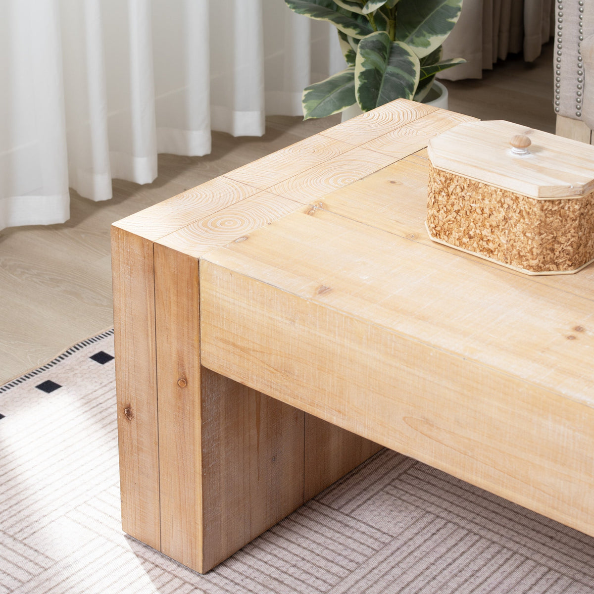 49" Rustic Wood Coffee Table