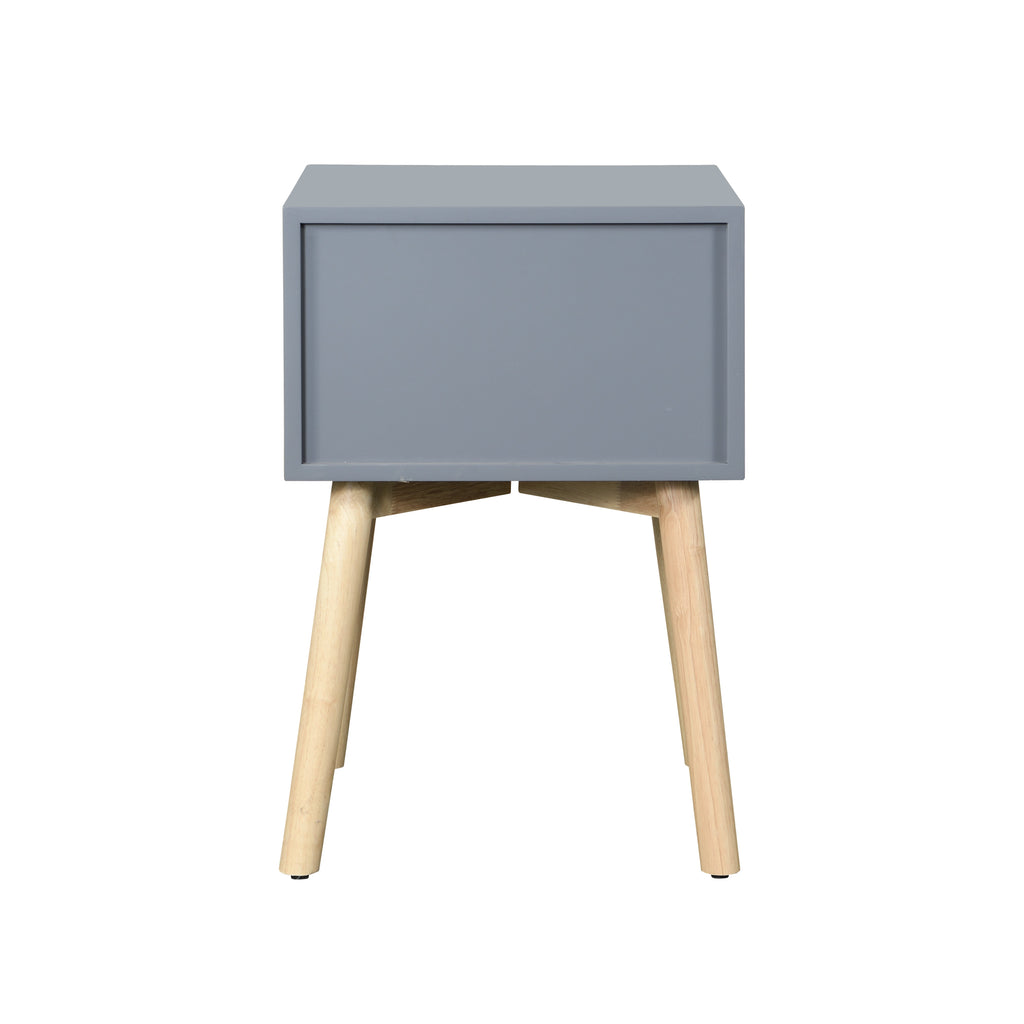 Mid-Century Modern Side Table with 2 Drawers