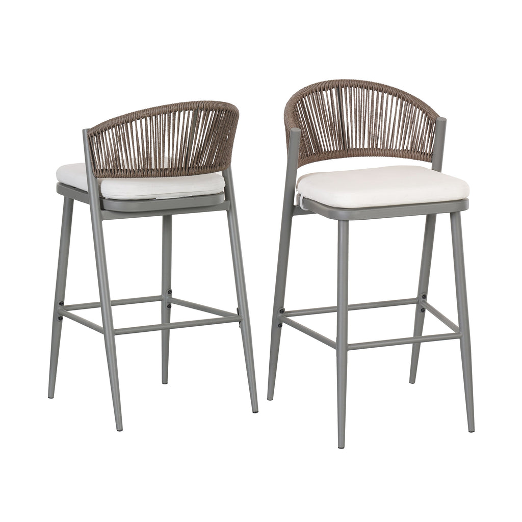 Outdoor 30.25" Seat Height Metal Frame Barstools