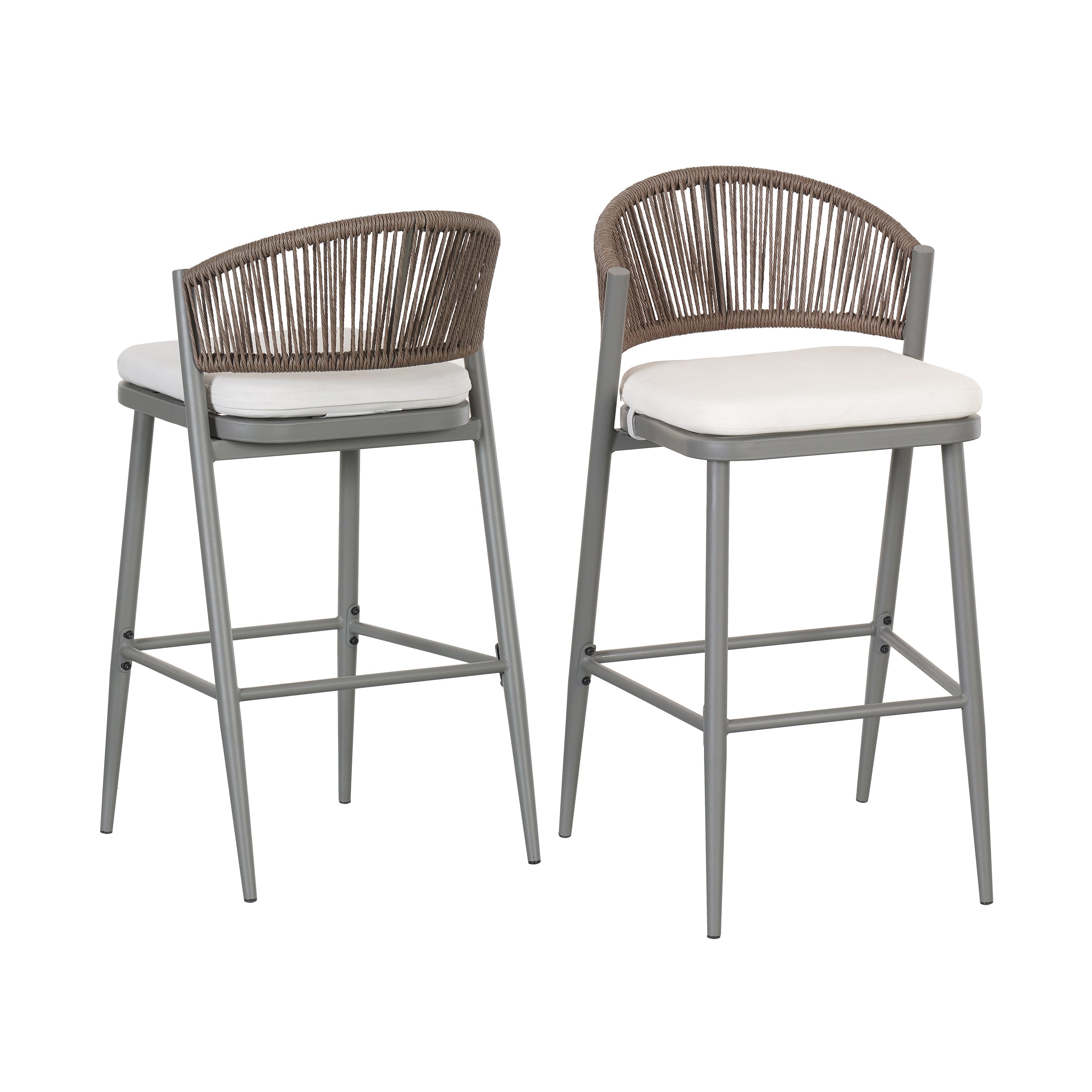 Outdoor 30.25" Seat Height Metal Frame Barstools