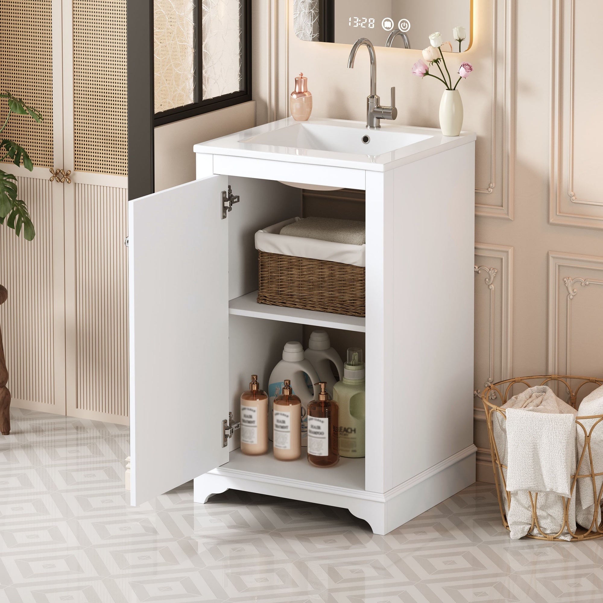 20-Inch Bathroom Vanity with Ceramic Sink