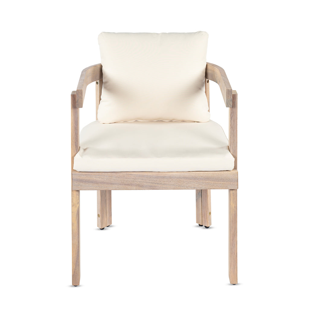 Acacia Wood Dining Chairs Set of 2, Armchairs with