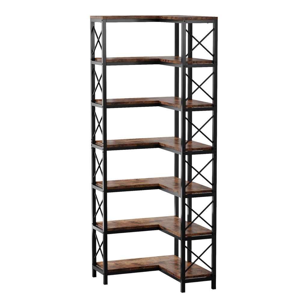 79.53" Tall 7-Tier Large Corner Bookshelf