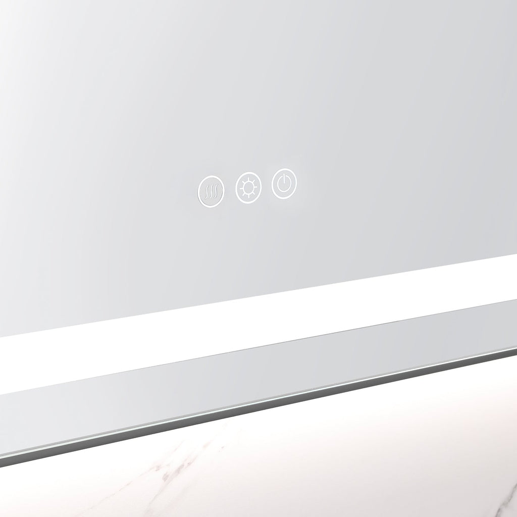 40 x 24 Inch LED Bathroom Mirror with Front and Backlight