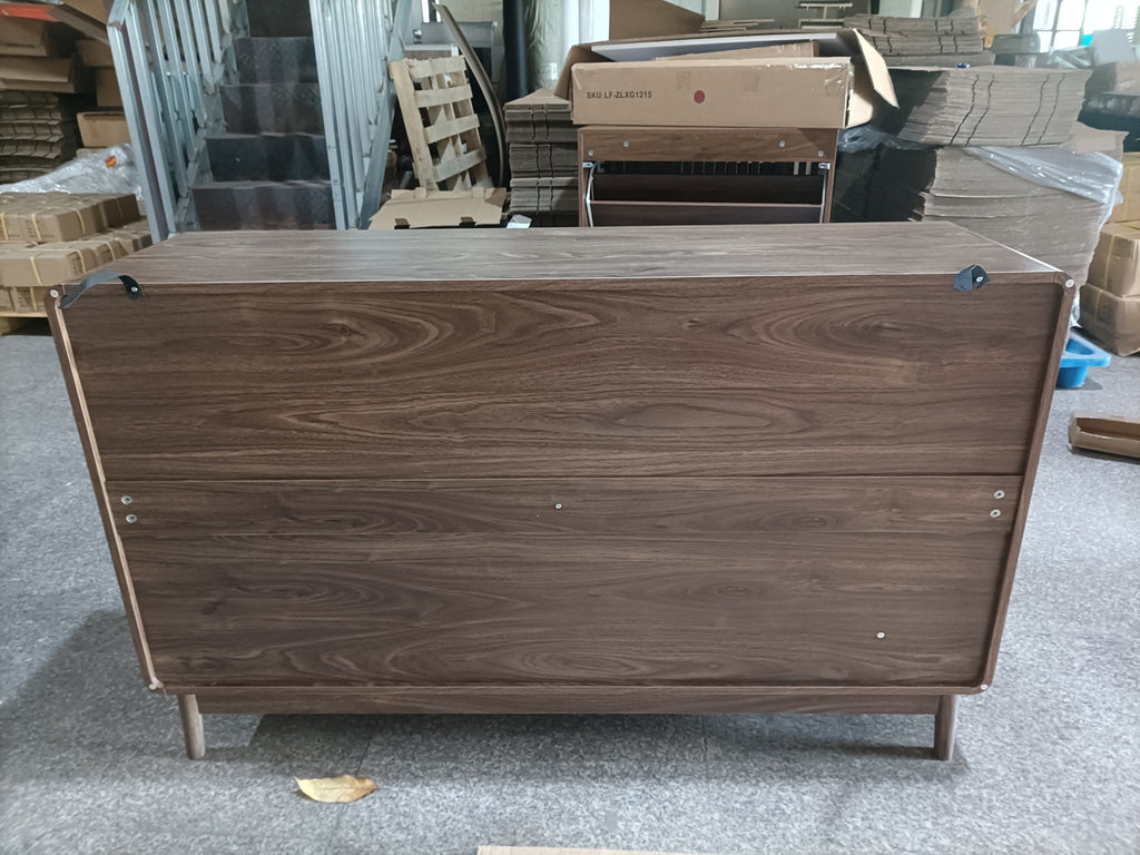 Carved 4-Door Sideboard Buffet Cabinet