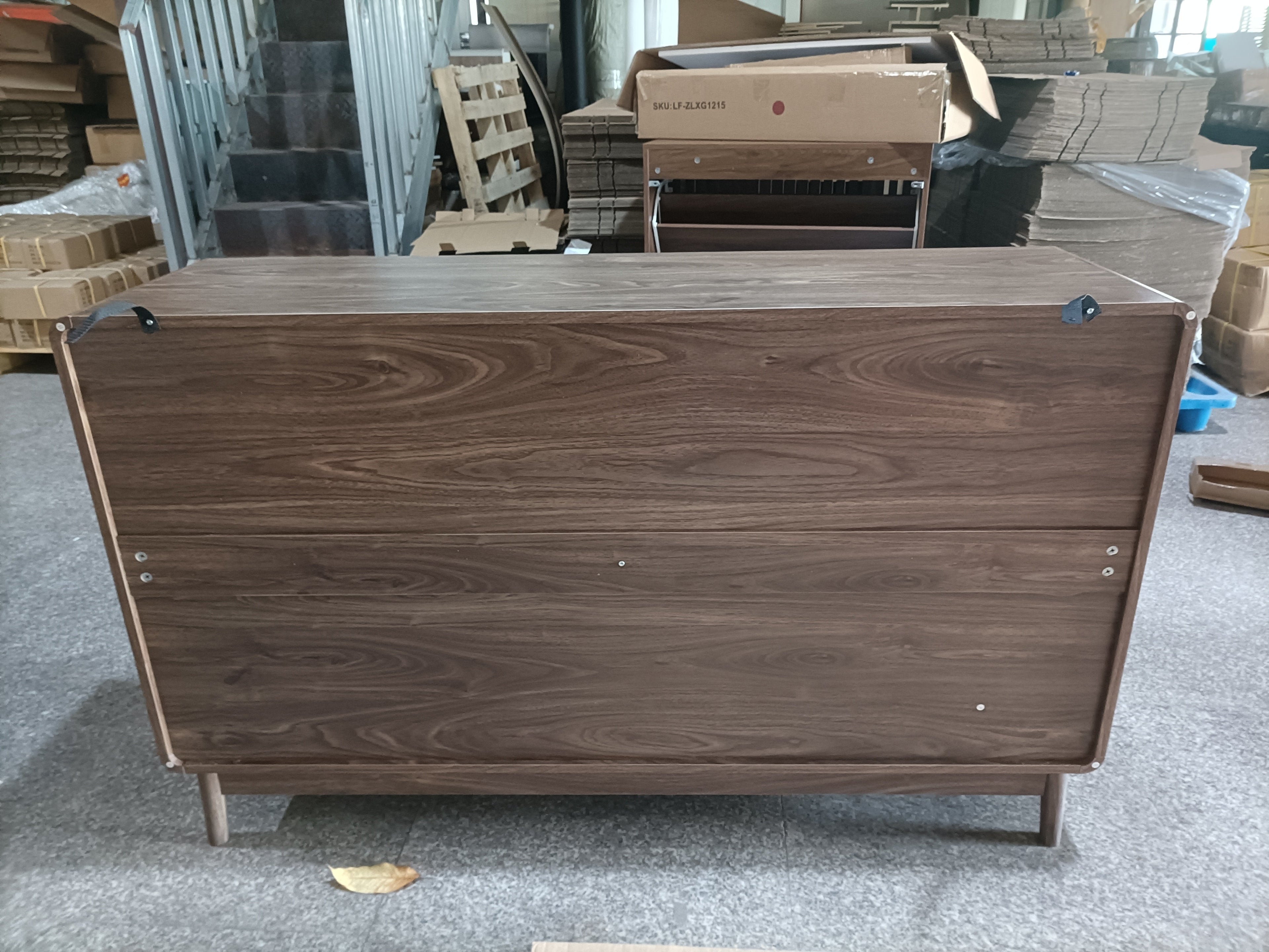 Carved 4-Door Sideboard Buffet Cabinet