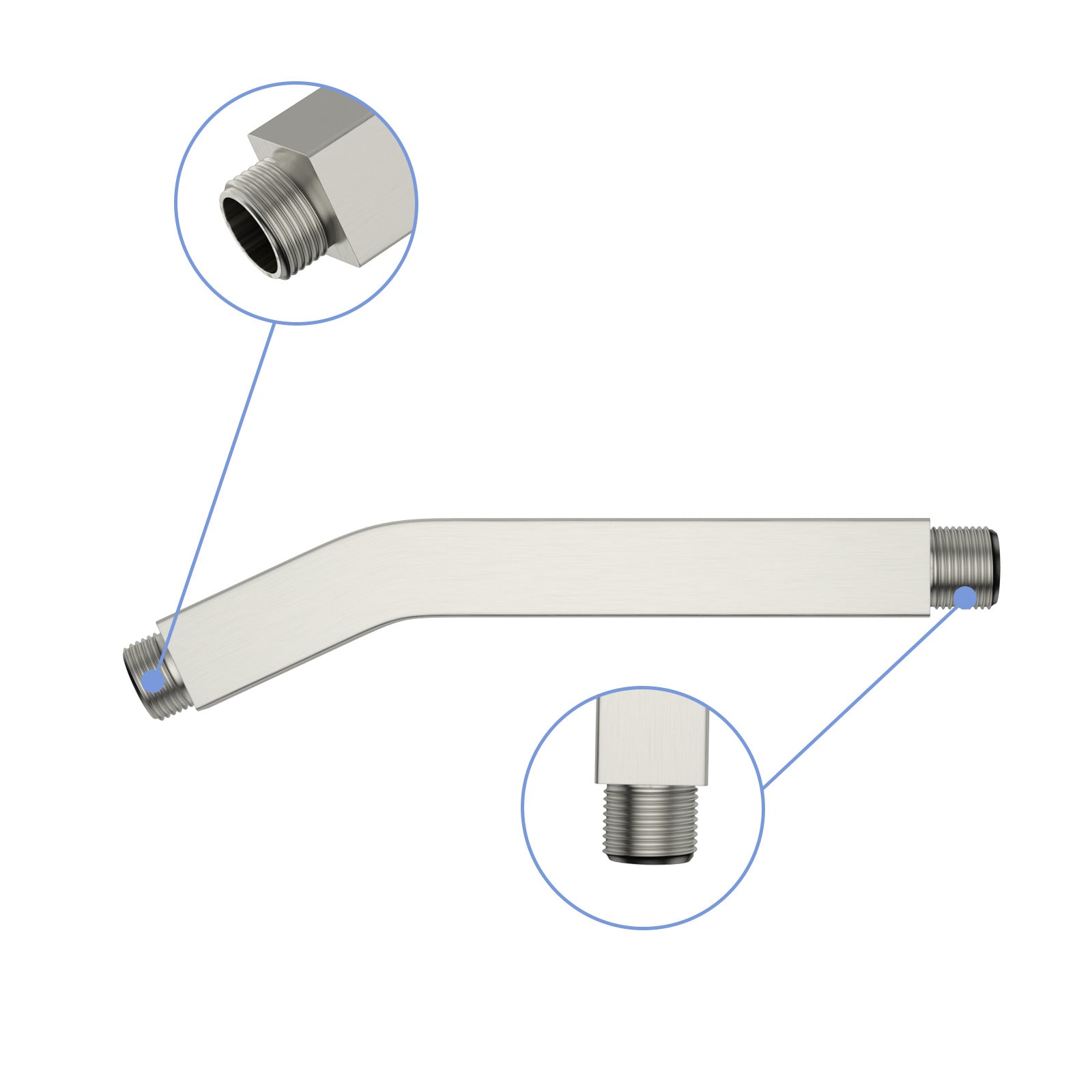 Brushed Nickel Shower Arm with Flange