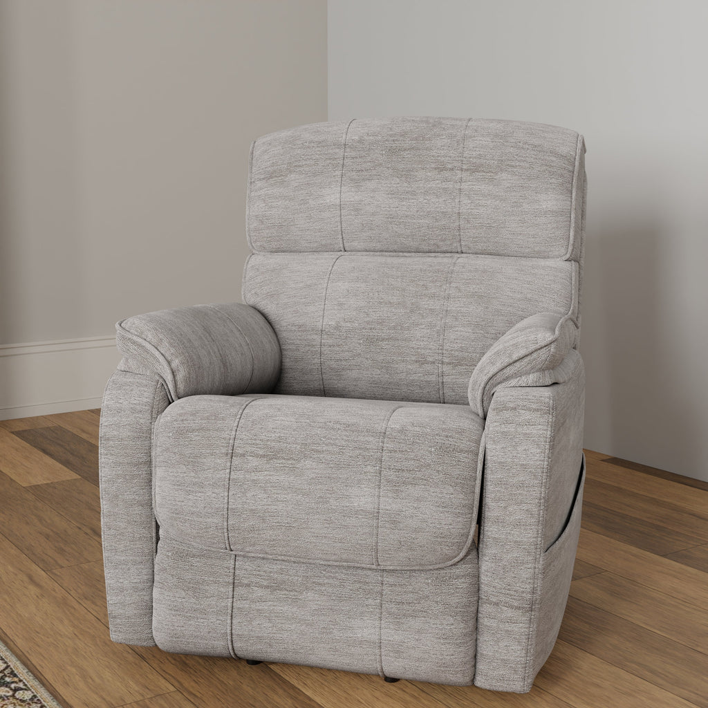 Plush Fabric Power Lift Chair In Lucie Dove