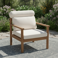 28" Mid-Century Modern Acacia Wood Outdoor Patio Chair
