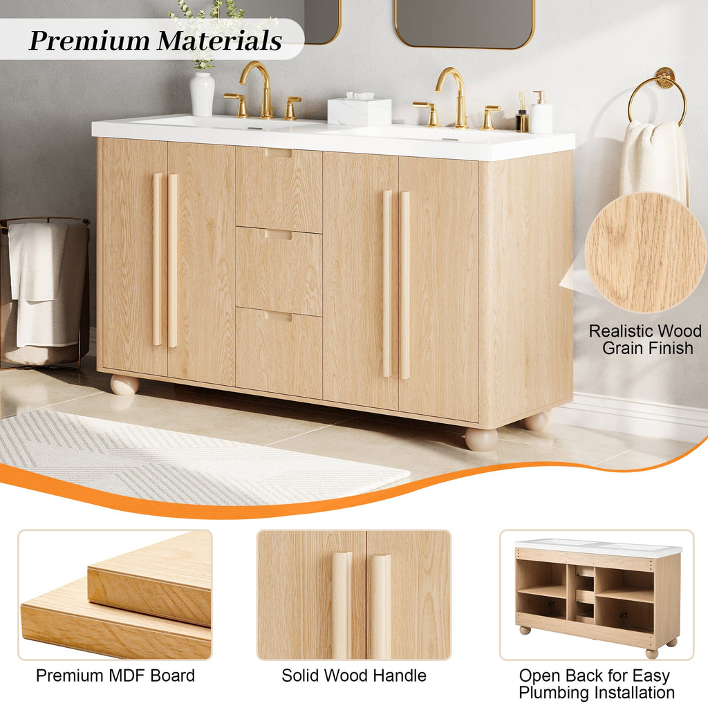 58.3" Bathroom Vanity Cabinet Only Without Vanity Top