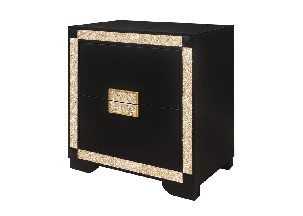Lively Black/Gold Nightstand