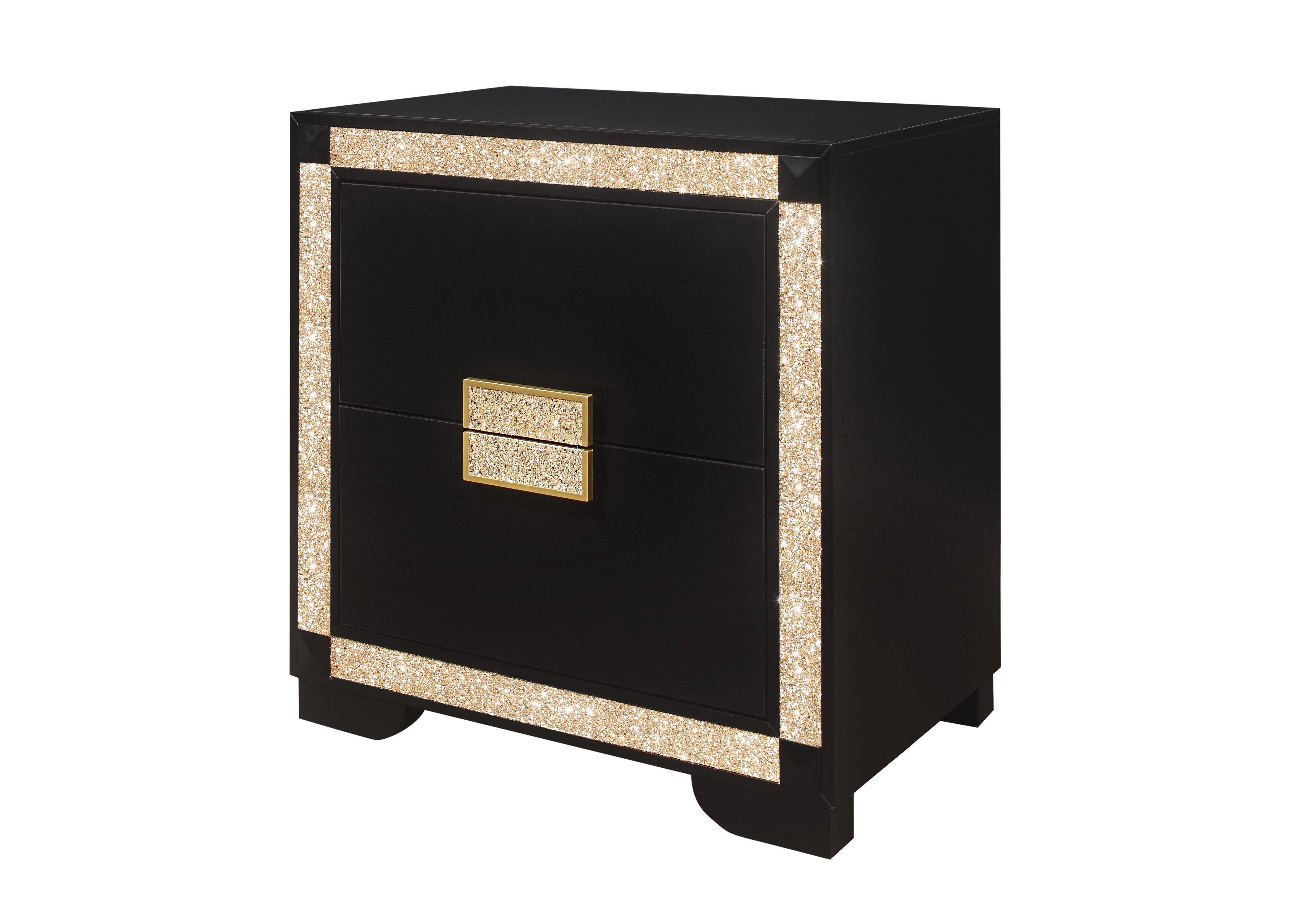 Lively Black/Gold Nightstand