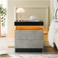 Modern LED Nightstand Bedside Table with 2 Drawers