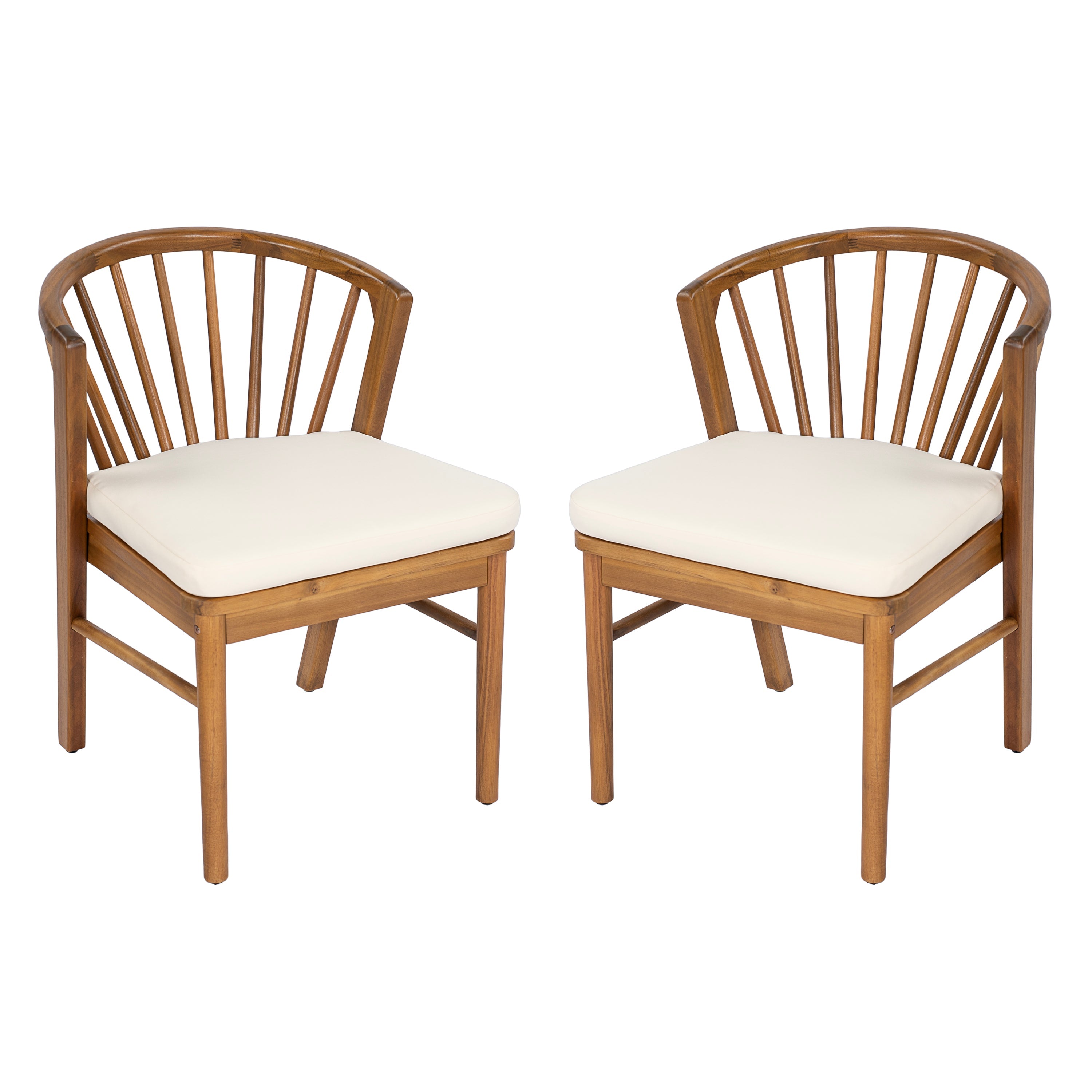 Outdoor Dining Chairs Set of 2 - Acacia Wood Patio Chairs