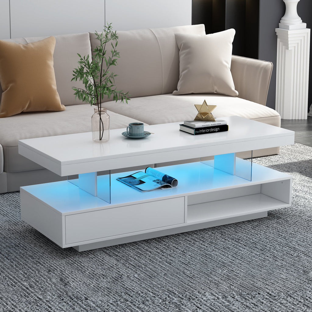 Vibe Haus LED Coffee Table with Storage