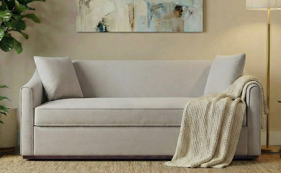 Modern 3-Seater Sofa With Throw Pillows
