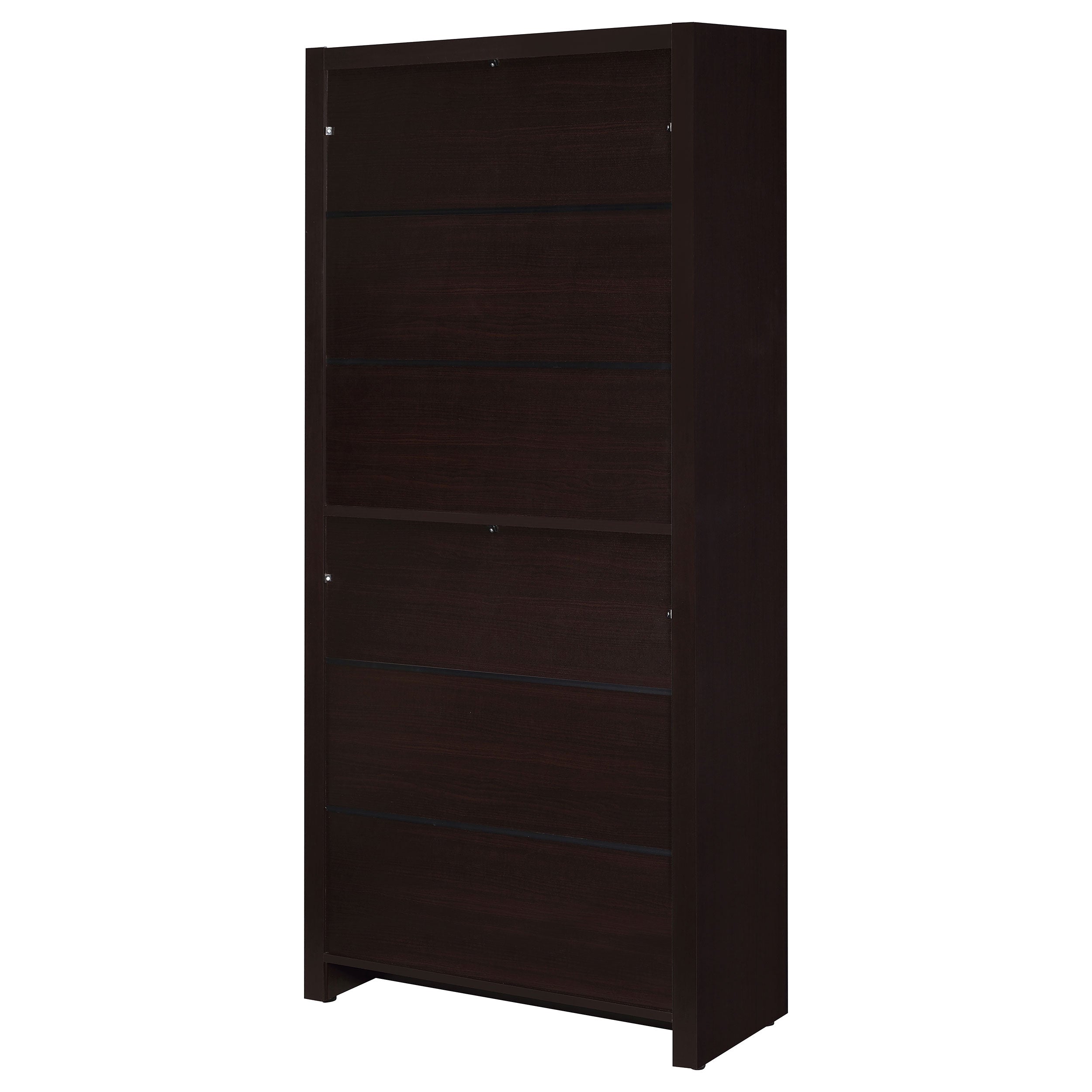 Maureen Cappuccino 5-Shelf Bookcase with Drawer
