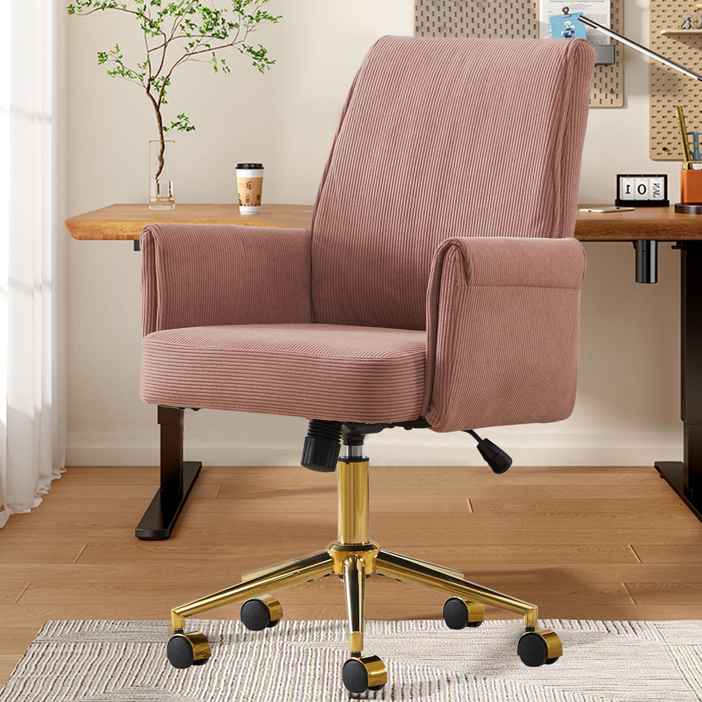 Mid-Back Liftable Office Chair - Pink