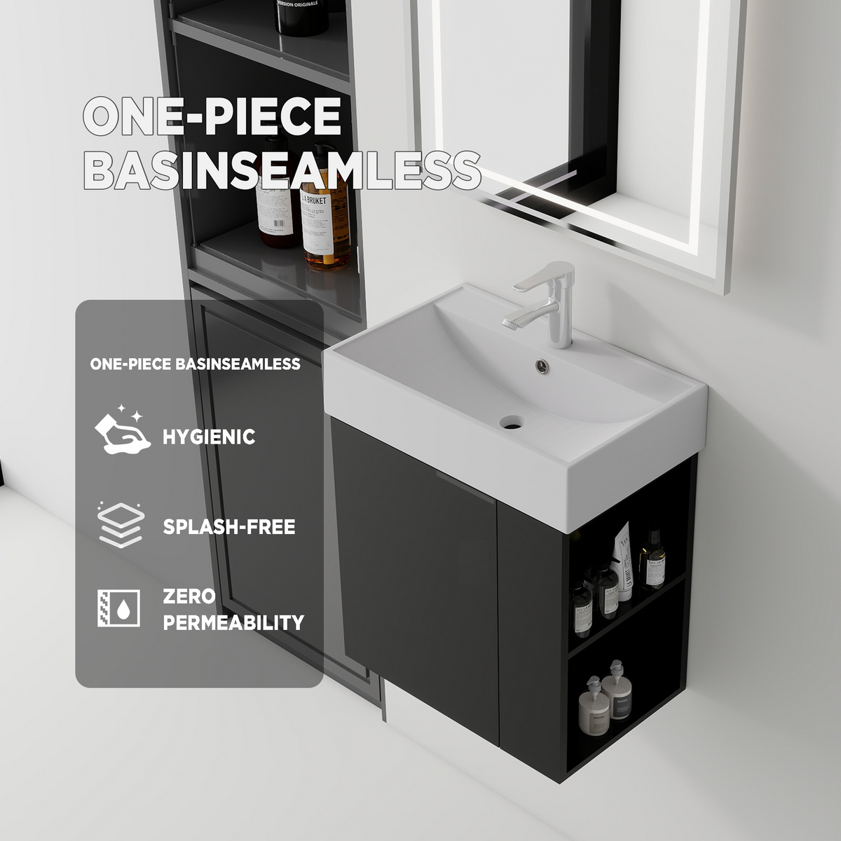 21.6" Floating Bathroom Vanity Combo
