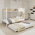 White Twin Metal Triple Bunk Bed with Removable Design