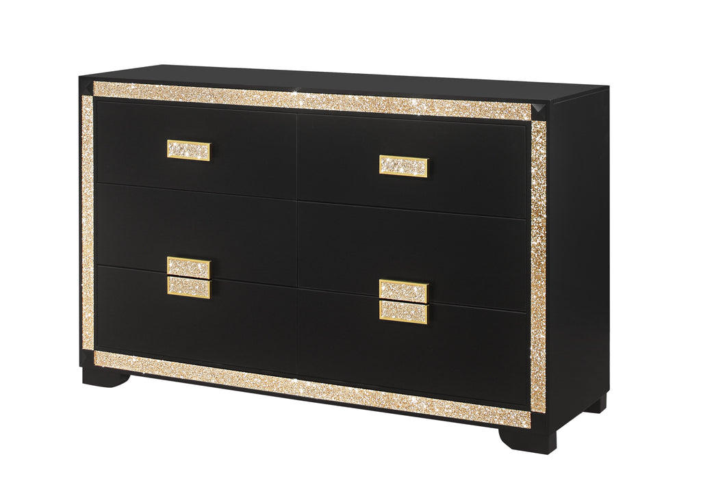 Lively Black/Gold Dresser
