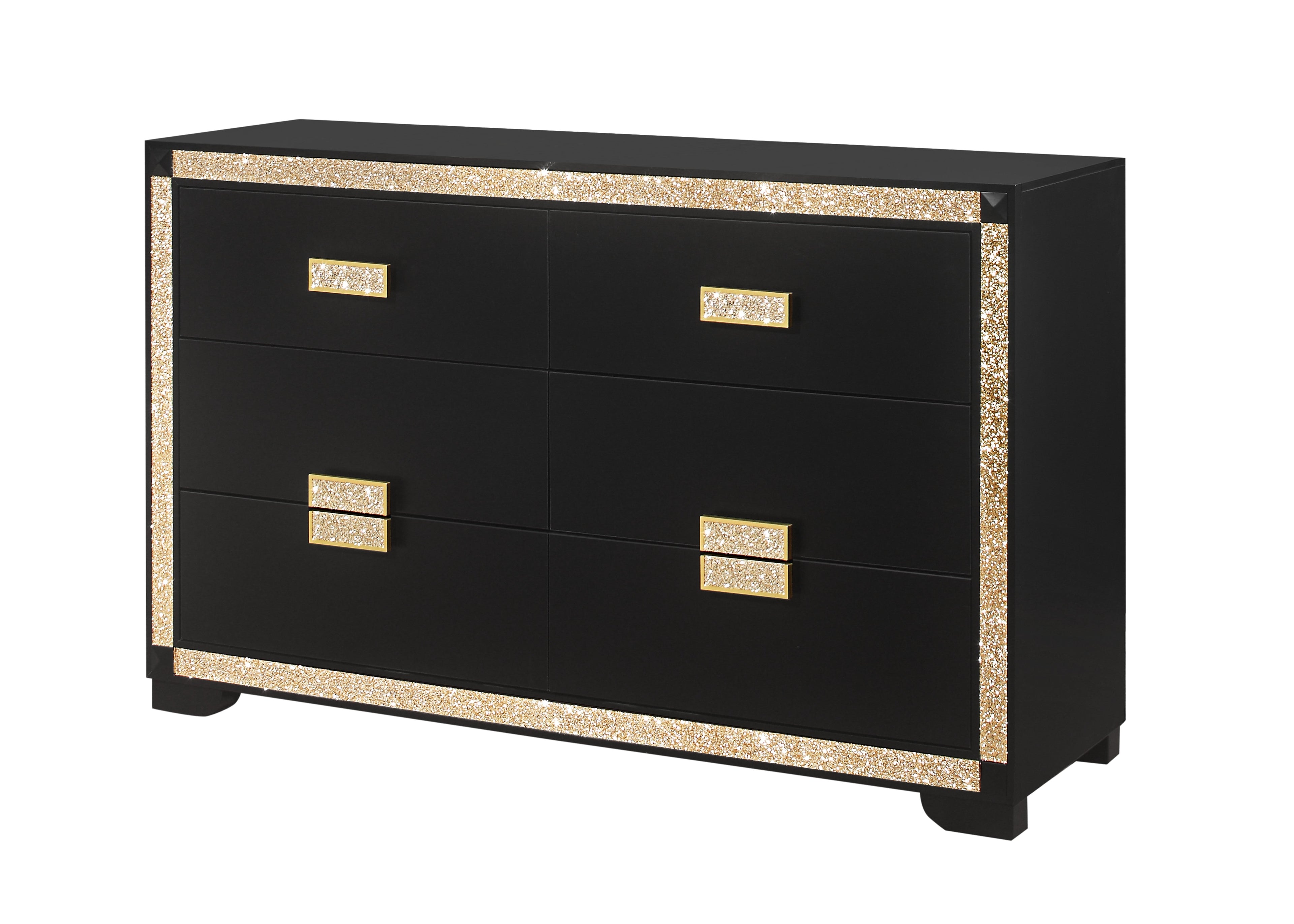 Lively Black/Gold Dresser