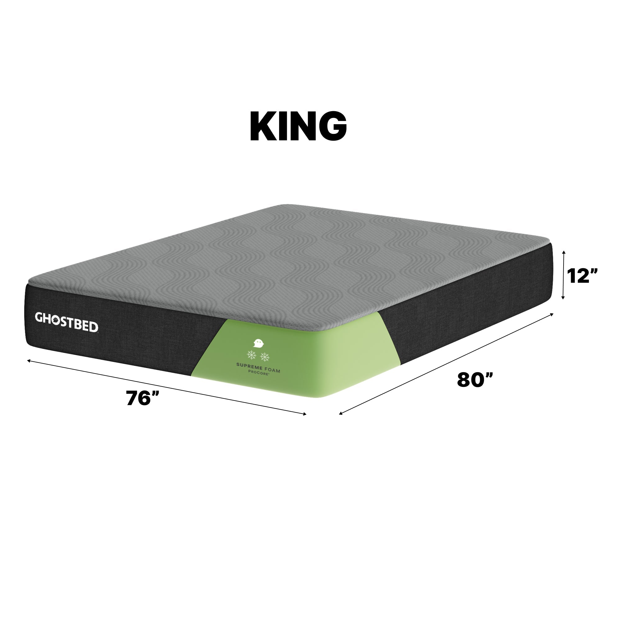 GhostBed Supreme 12" King Foam Mattress