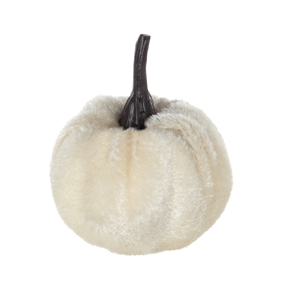 Set of 4 Velvety Pumpkins in Mesh Bag