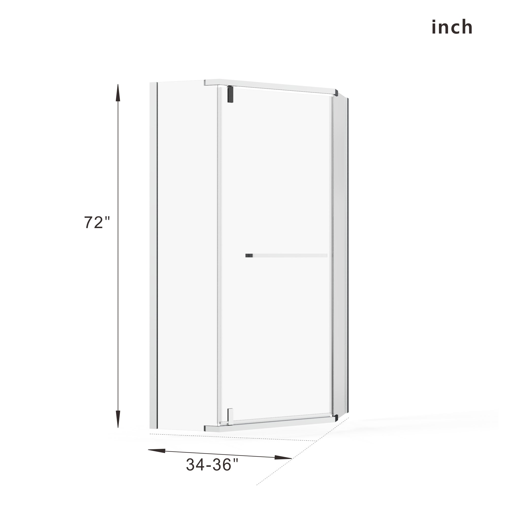 Goodyo Neo-Angle Frameless Shower Door