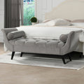 Alma Tufted Flared Arm Entryway Bench, Opal