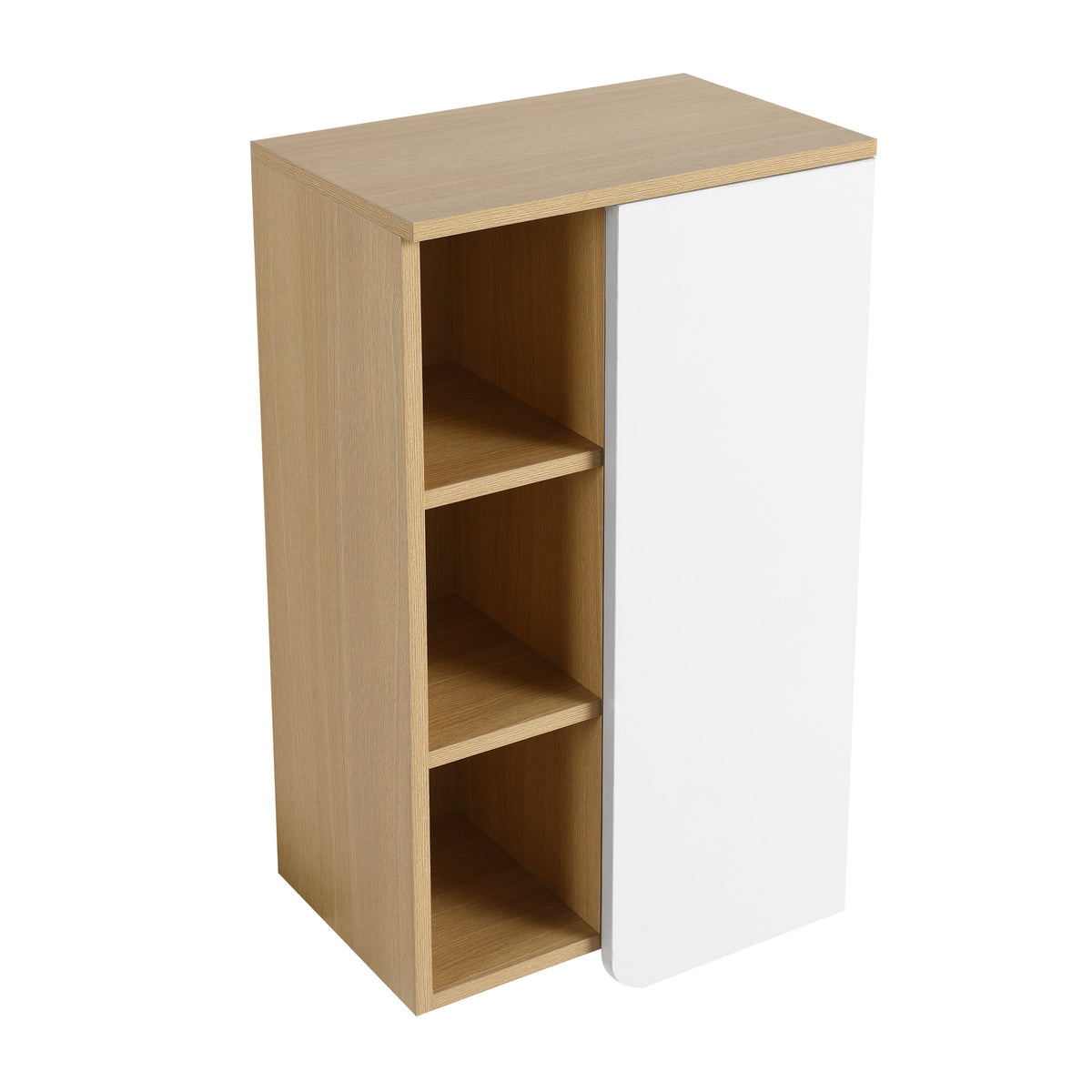 16" Wall-Mounted Bathroom Side Cabinet, Light