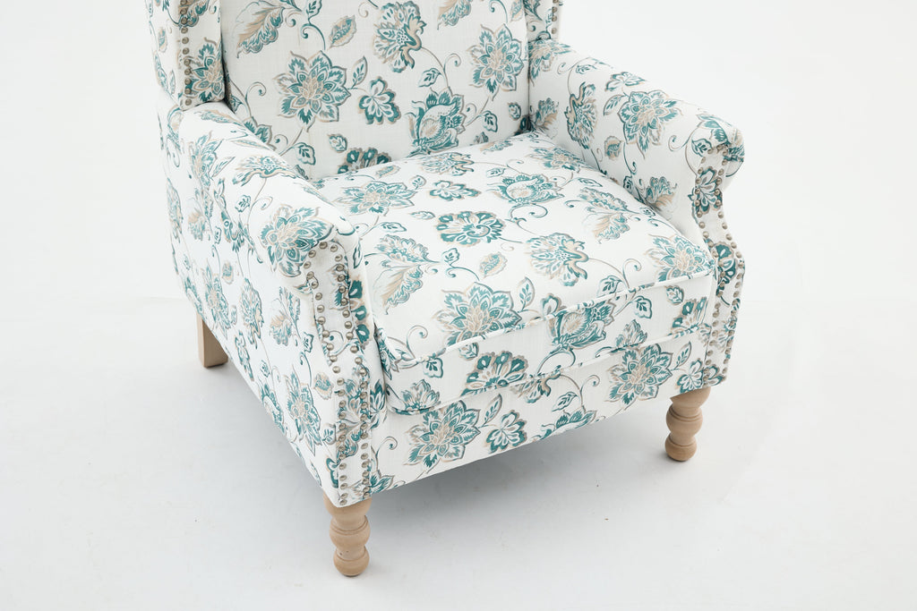Modern Accent Chair with Retro Wood Legs