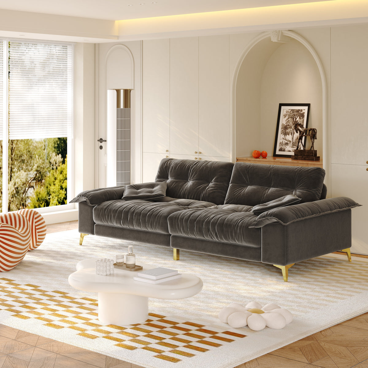 104.7" Modern 4-Seater Cloud Sofa