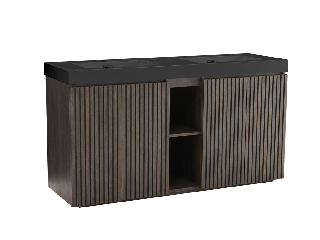 Galan 60" Smoked Bathroom Vanity