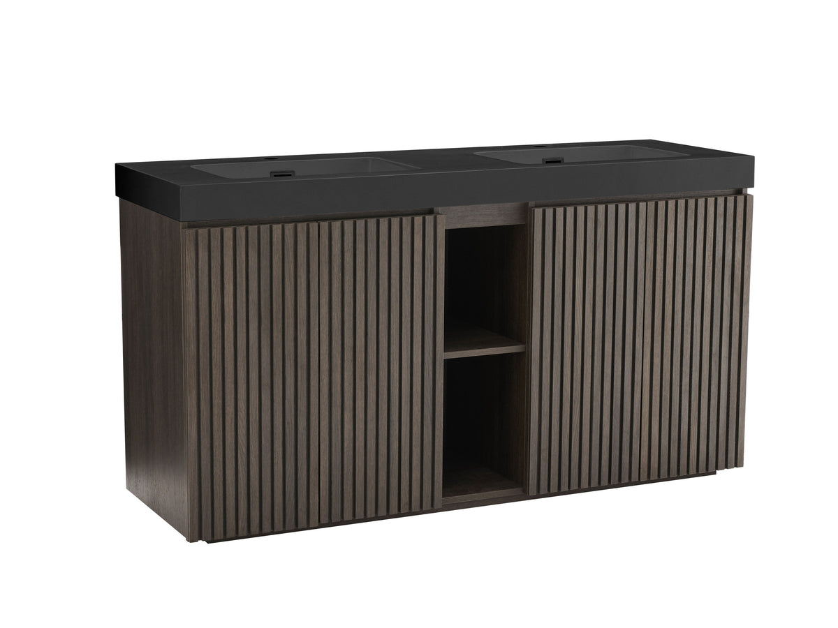 Galan 60" Smoked Bathroom Vanity